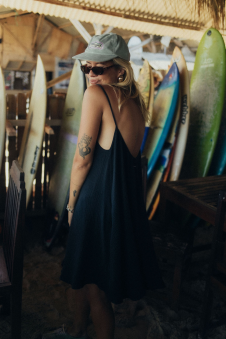 Loose Muslin Dress - Space Black Loose Muslin Dress - Space Black