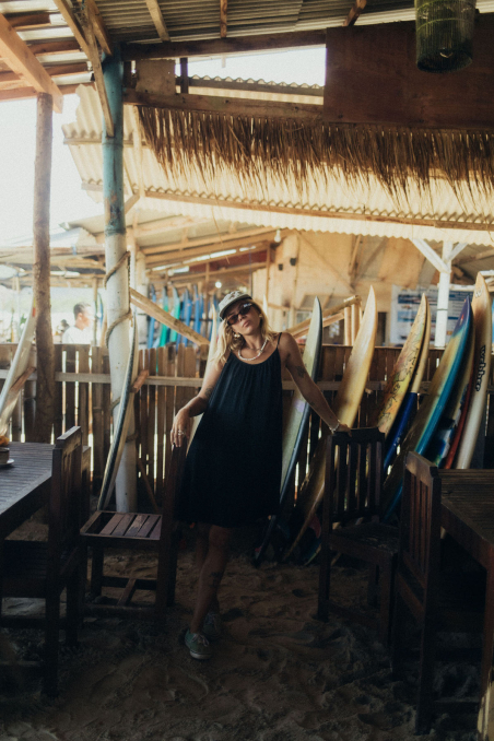 Loose Muslin Dress - Space Black Loose Muslin Dress - Space Black