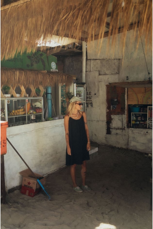 Loose Muslin Dress - Space Black Loose Muslin Dress - Space Black