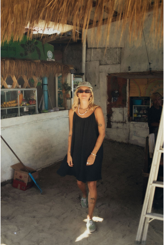 Loose Muslin Dress - Space Black Loose Muslin Dress - Space Black