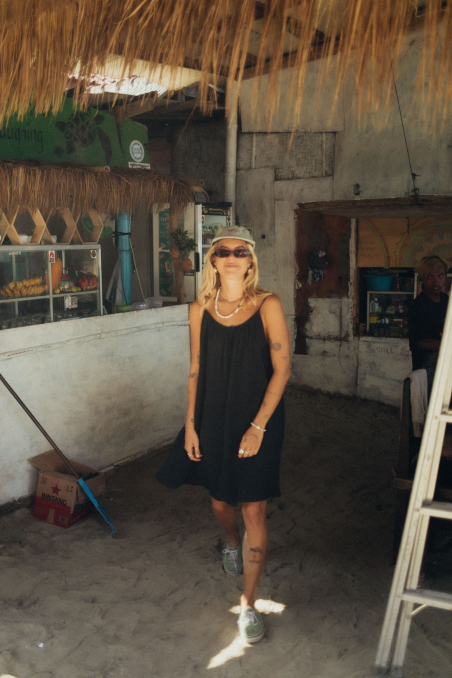 Loose Muslin Dress - Space Black Loose Muslin Dress - Space Black