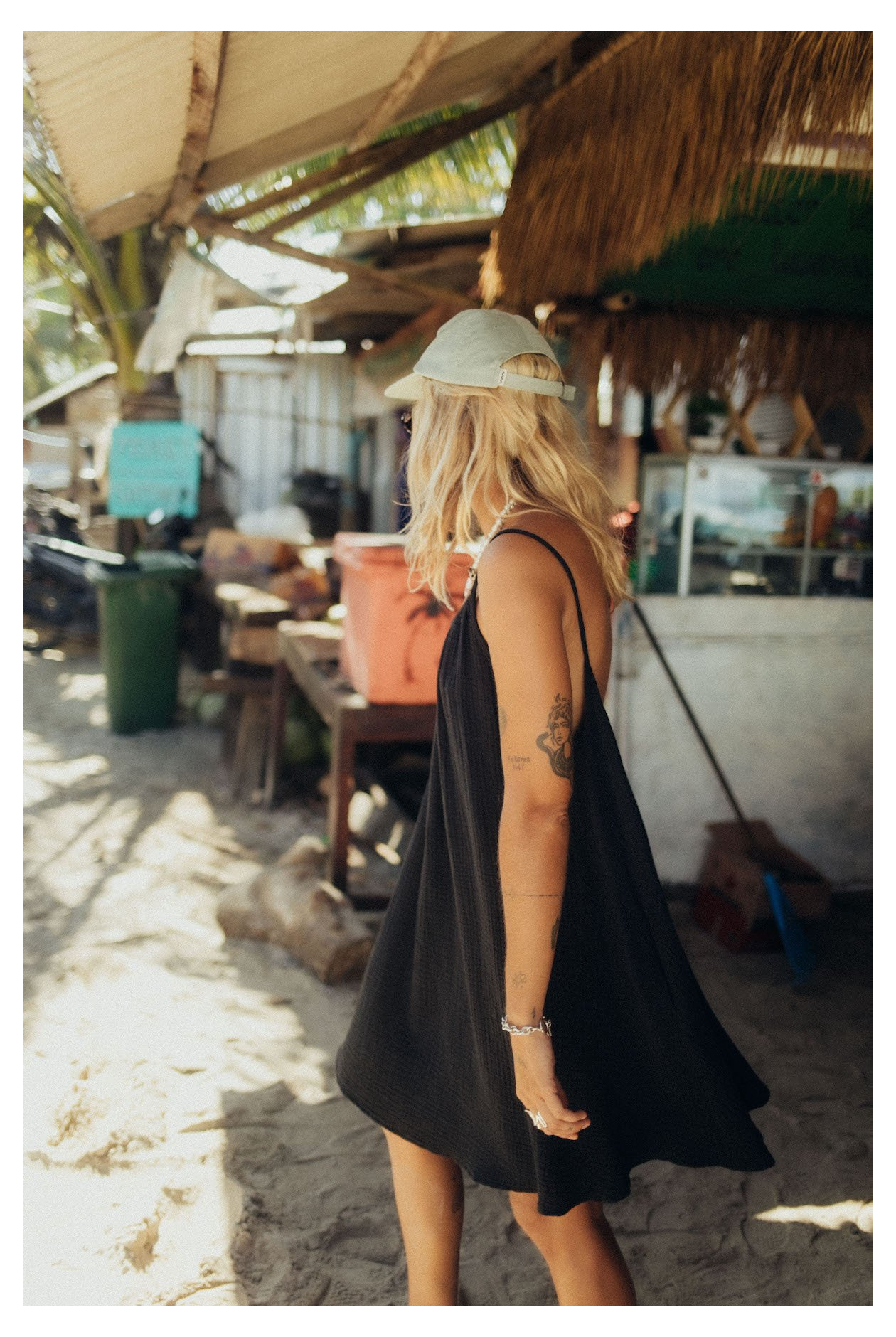 Loose Muslin Dress - Space Black