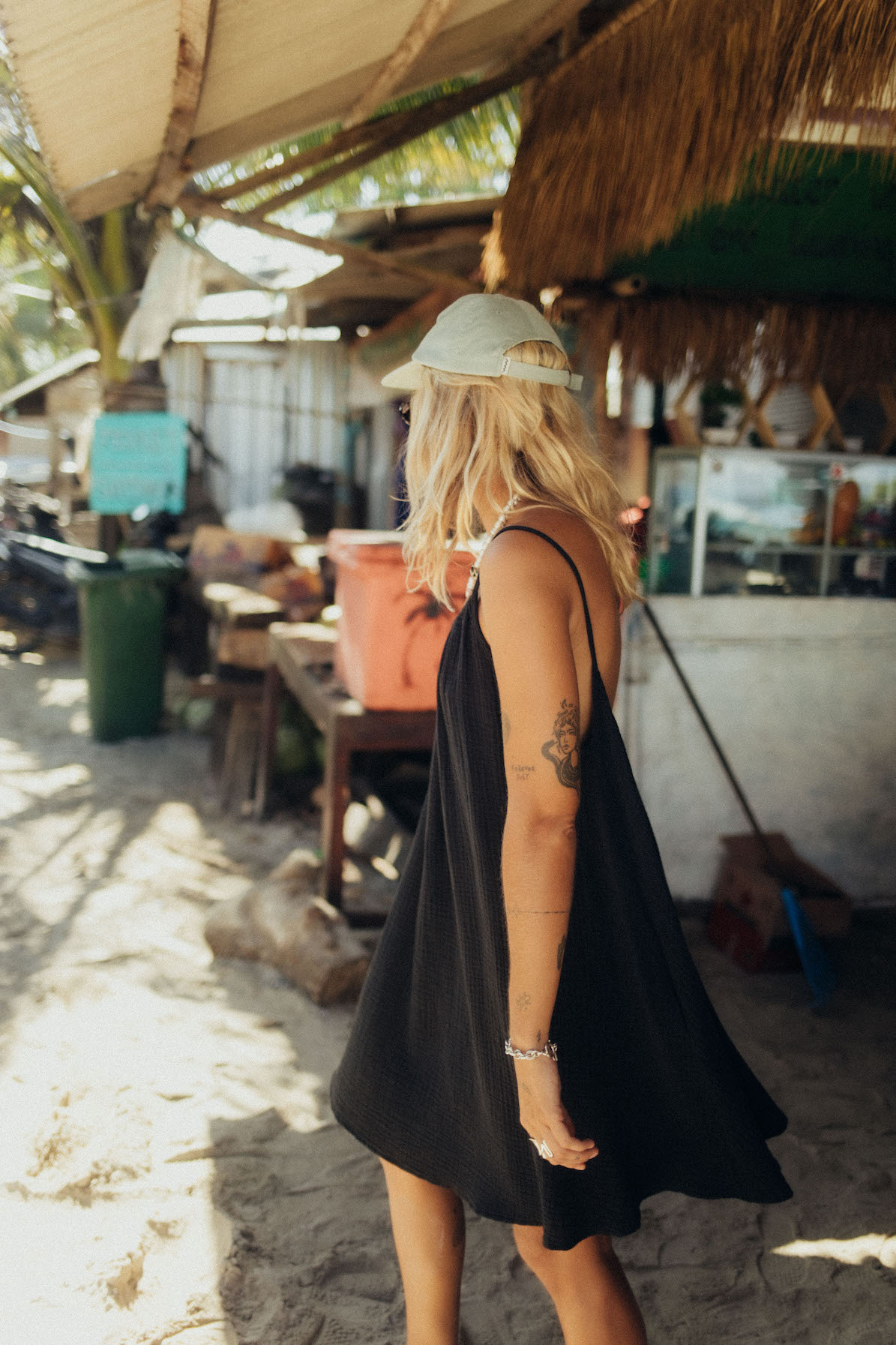 Loose Muslin Dress - Space Black