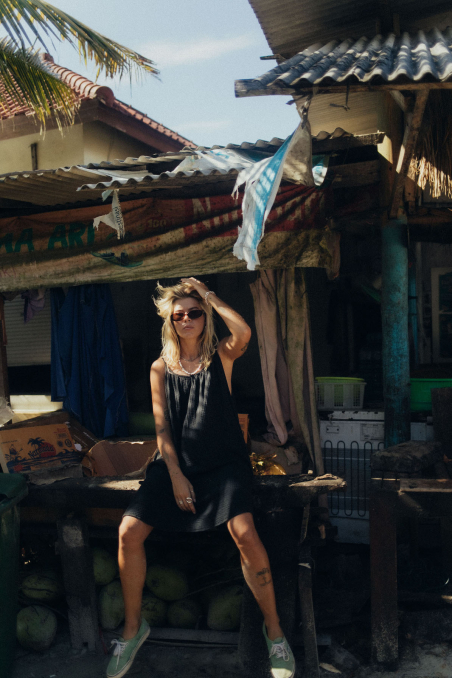 Loose Muslin Dress - Space Black Loose Muslin Dress - Space Black