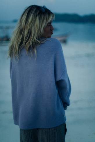 Waffle Longsleeve - Heather Purple