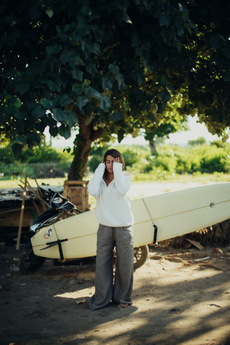 Surf Square Polo Sweat - Vintage White Surf Square Polo Sweat - Vintage White