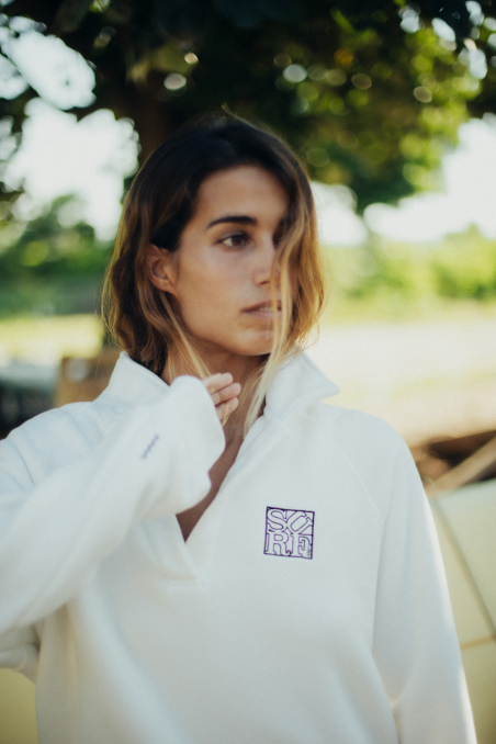 Surf Square Polo Sweat - Vintage White Surf Square Polo Sweat - Vintage White