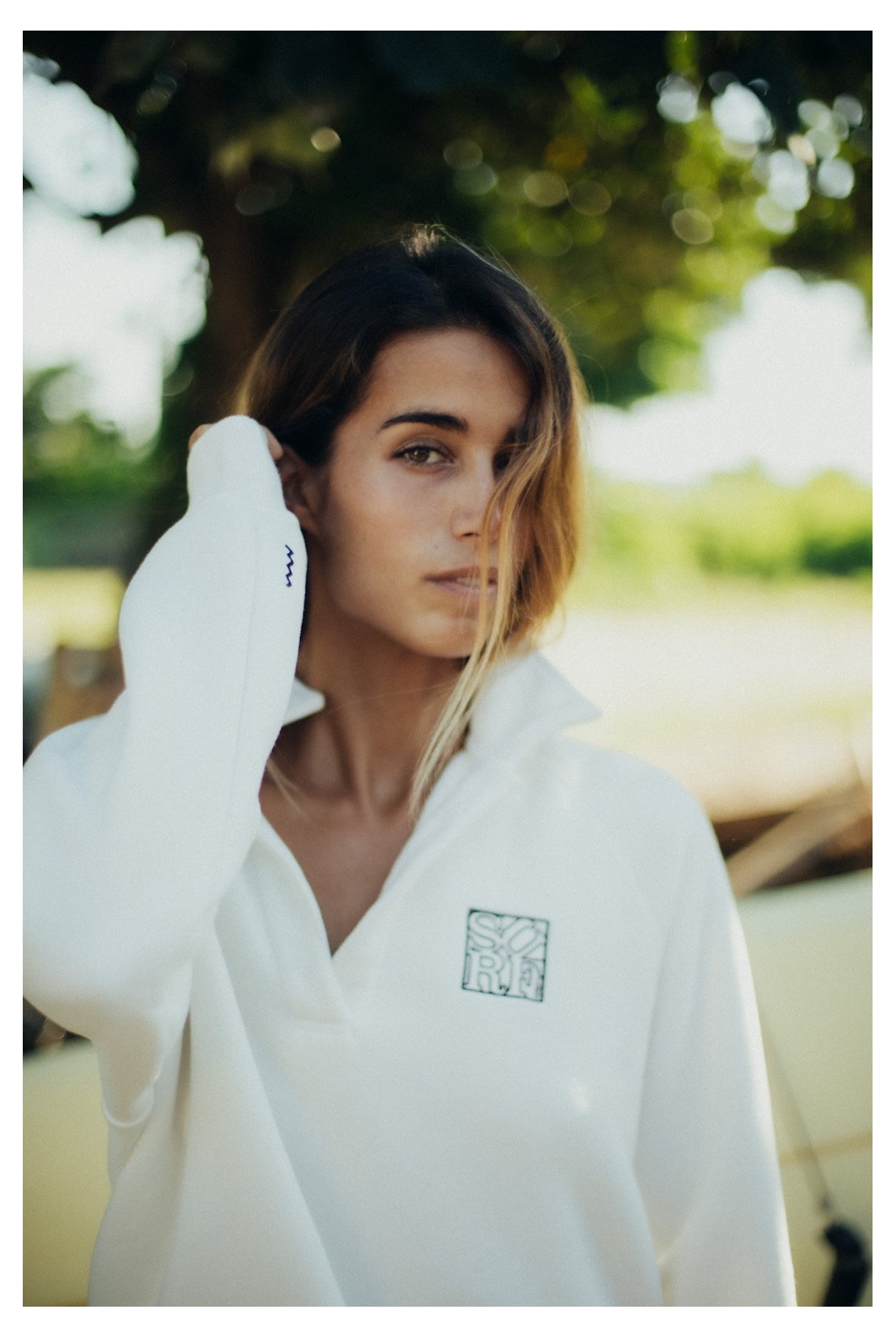 Surf Square Polo Sweat - Vintage White