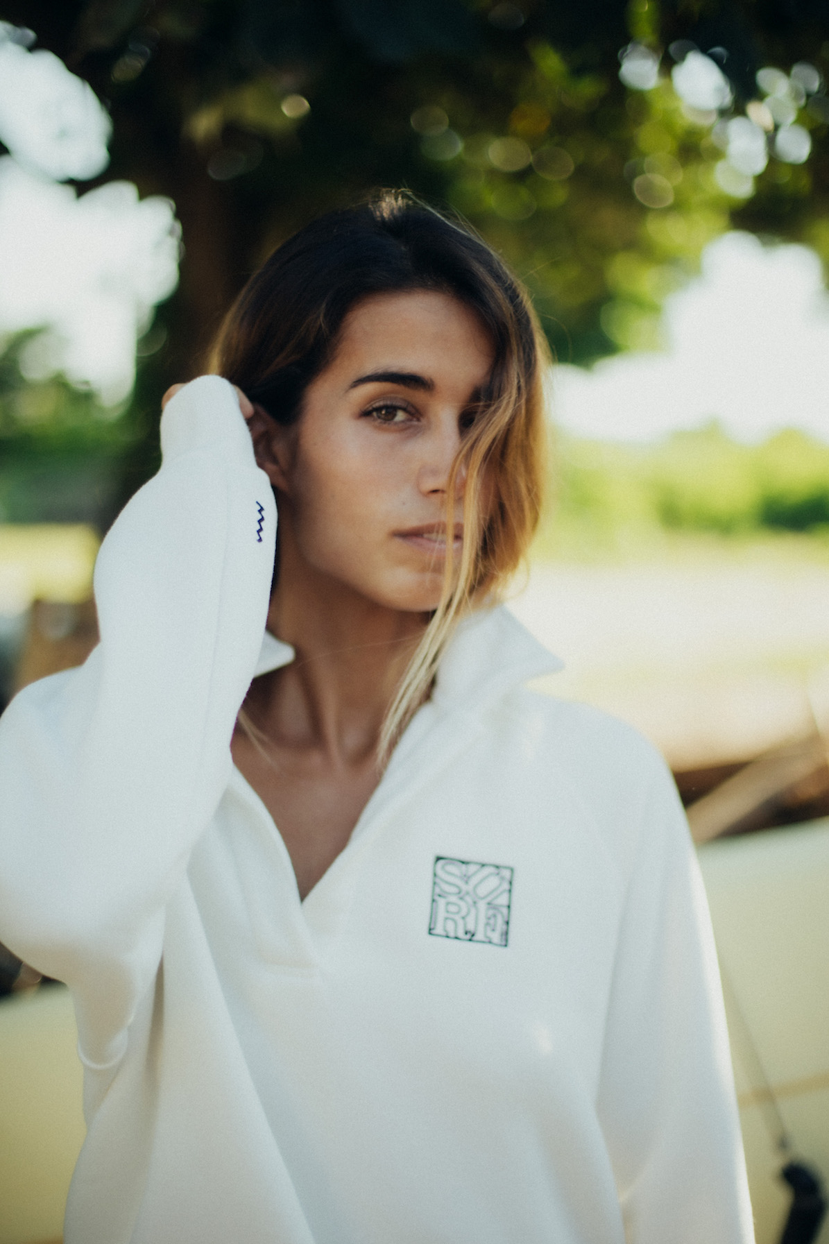 Surf Square Polo Sweat - Vintage White