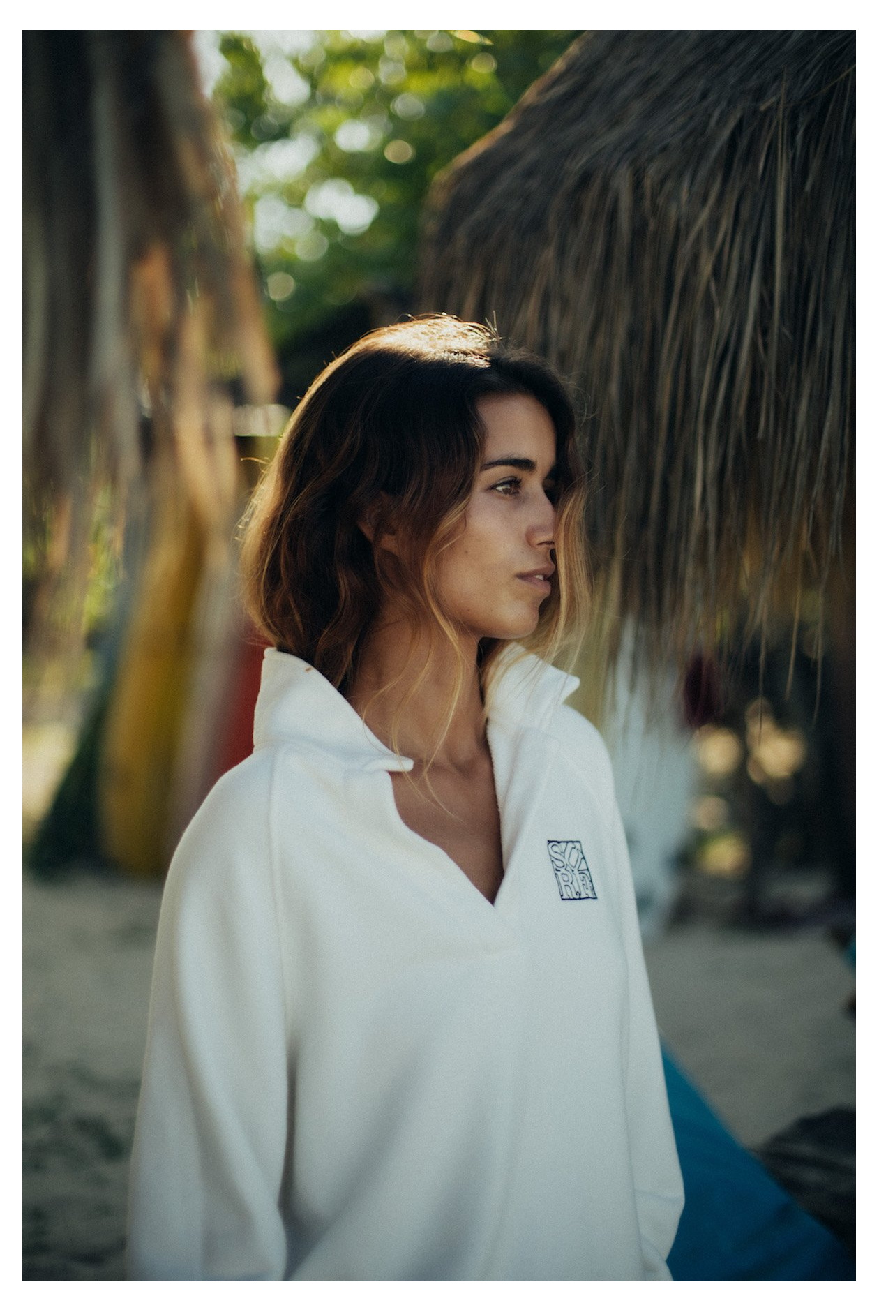 Surf Square Polo Sweat - Vintage White