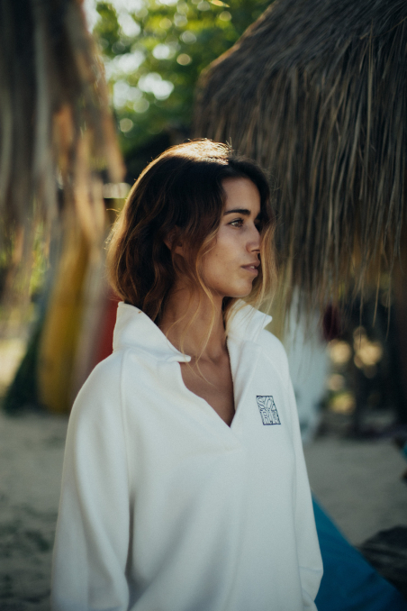 Surf Square Polo Sweat - Vintage White Surf Square Polo Sweat - Vintage White