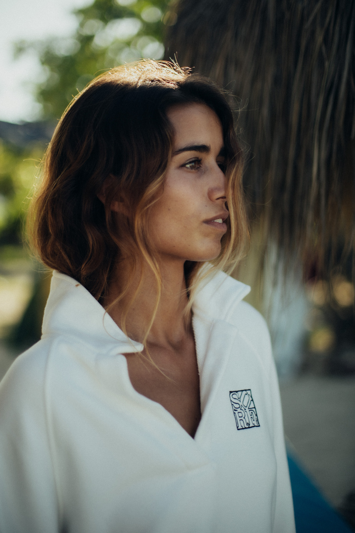 Surf Square Polo Sweat - Vintage White