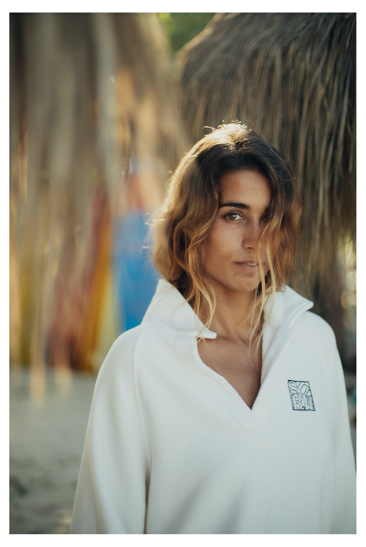 Surf Square Polo Sweat - Vintage White