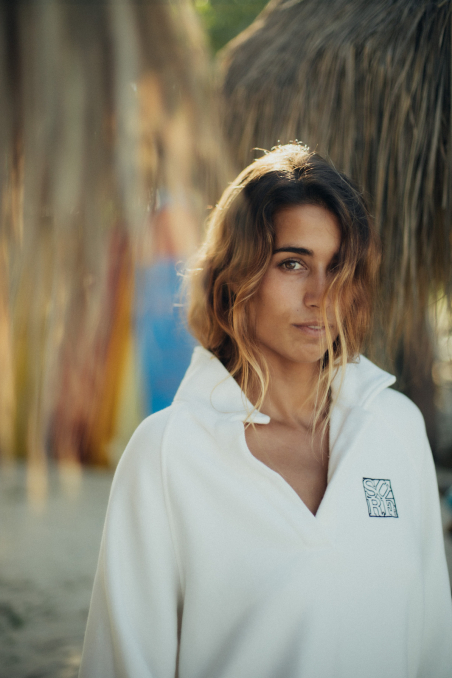 Surf Square Polo Sweat - Vintage White Surf Square Polo Sweat - Vintage White