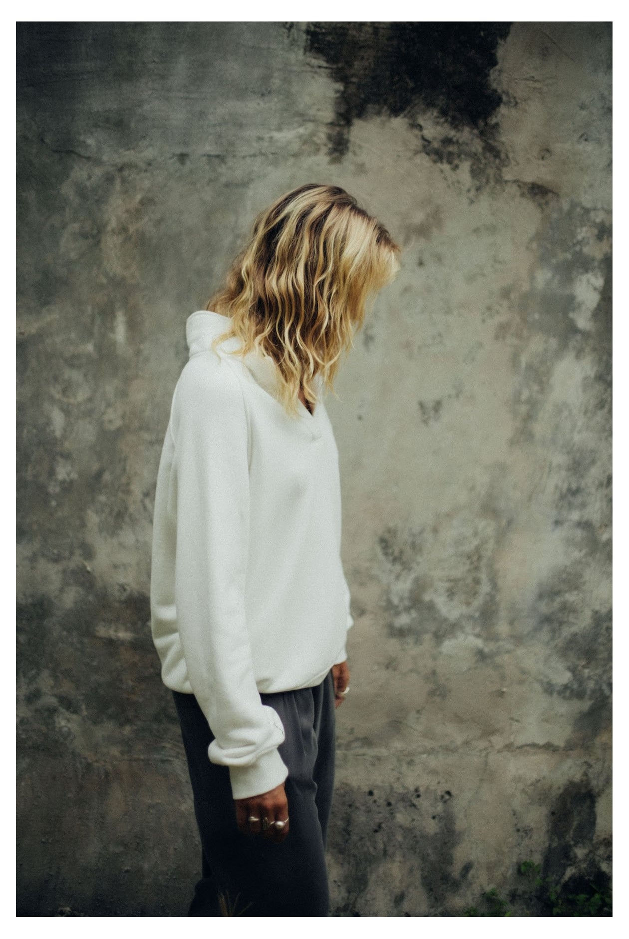 Surf Square Polo Sweat - Vintage White