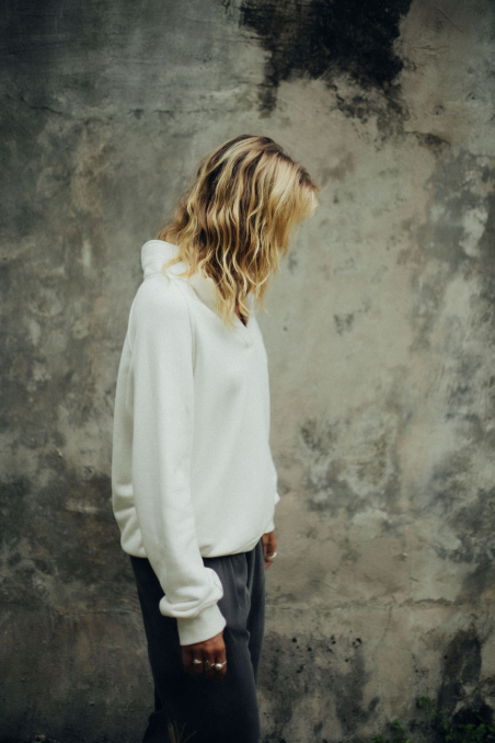 Surf Square Polo Sweat - Vintage White Surf Square Polo Sweat - Vintage White