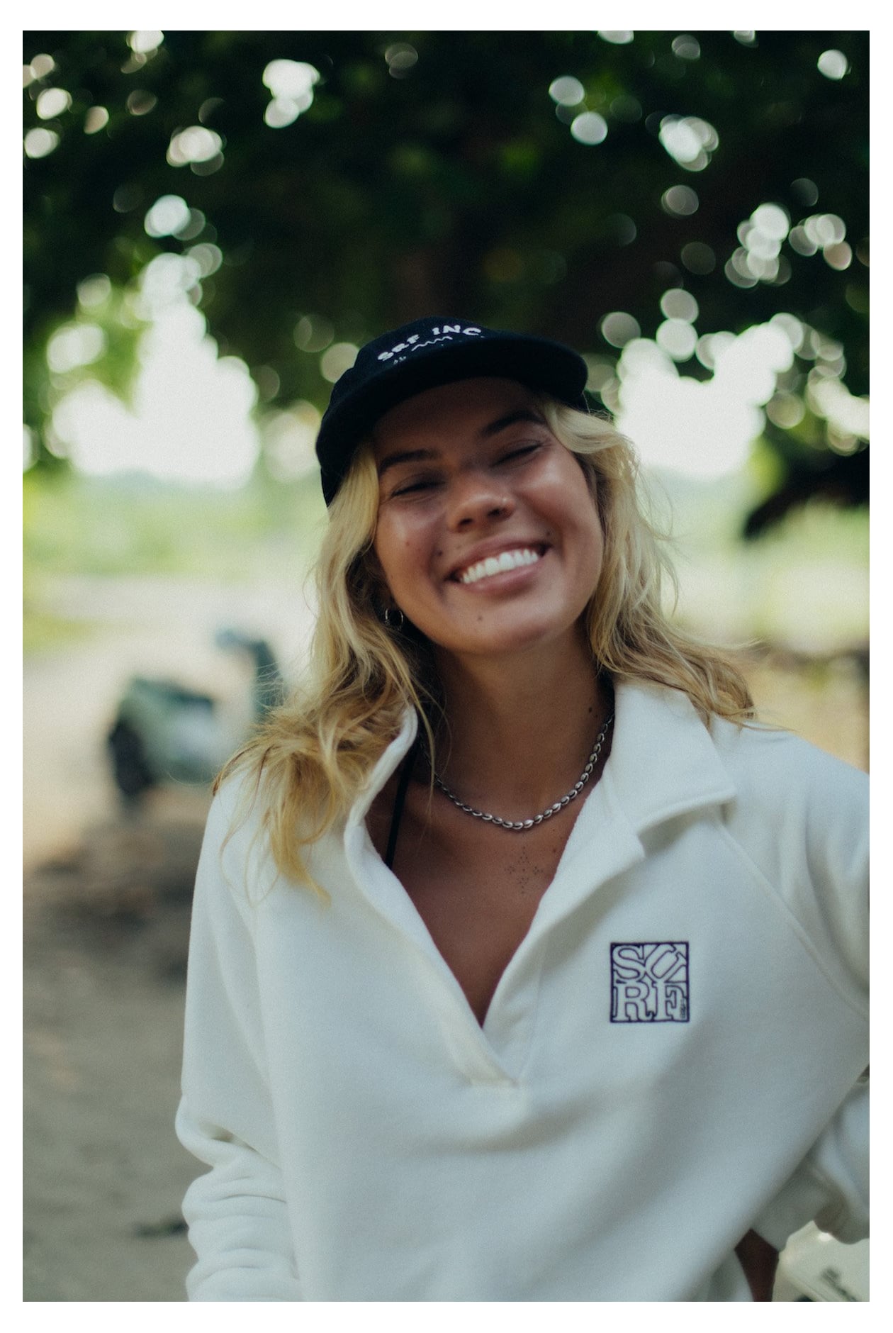 Surf Square Polo Sweat - Vintage White