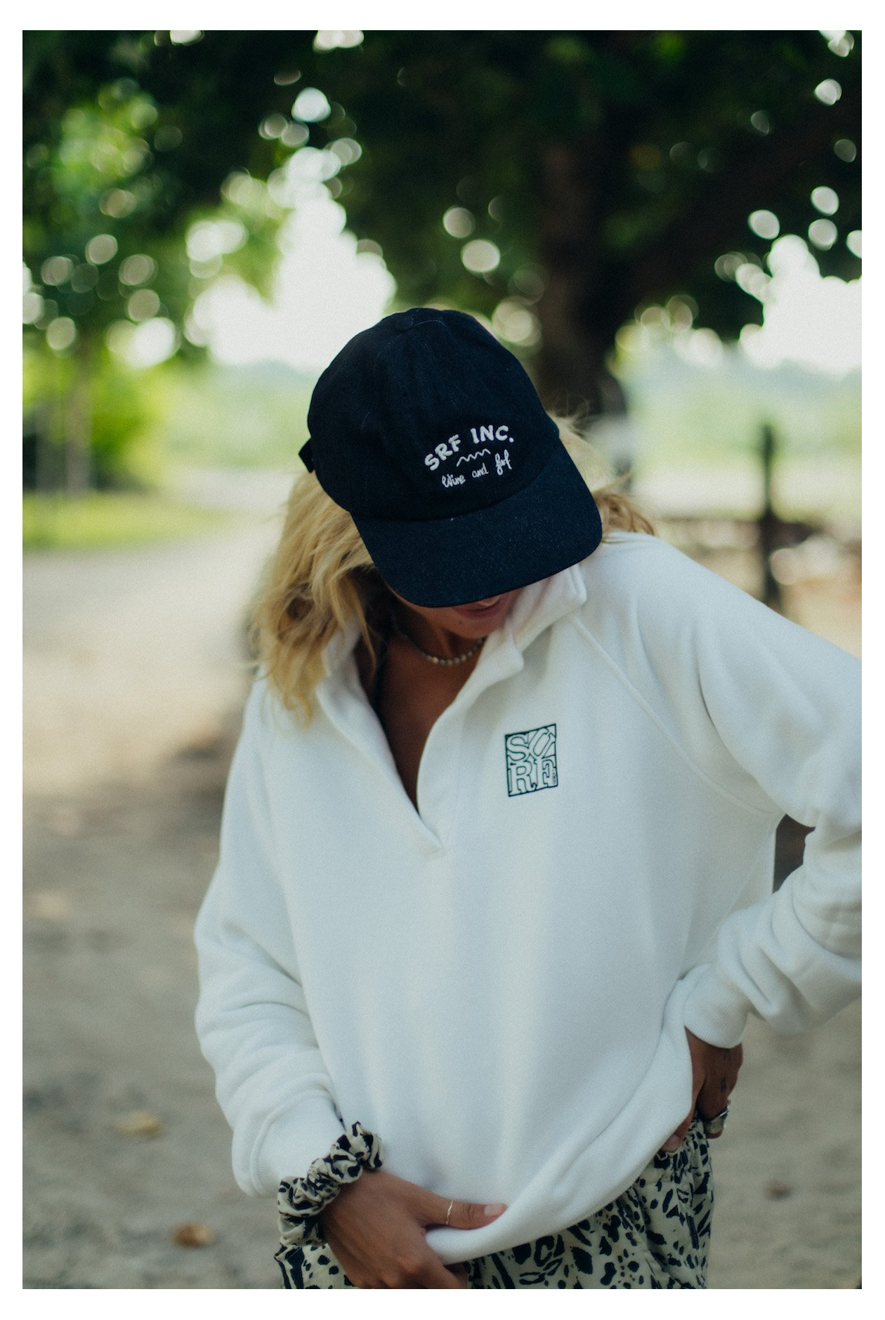 Surf Square Polo Sweat - Vintage White
