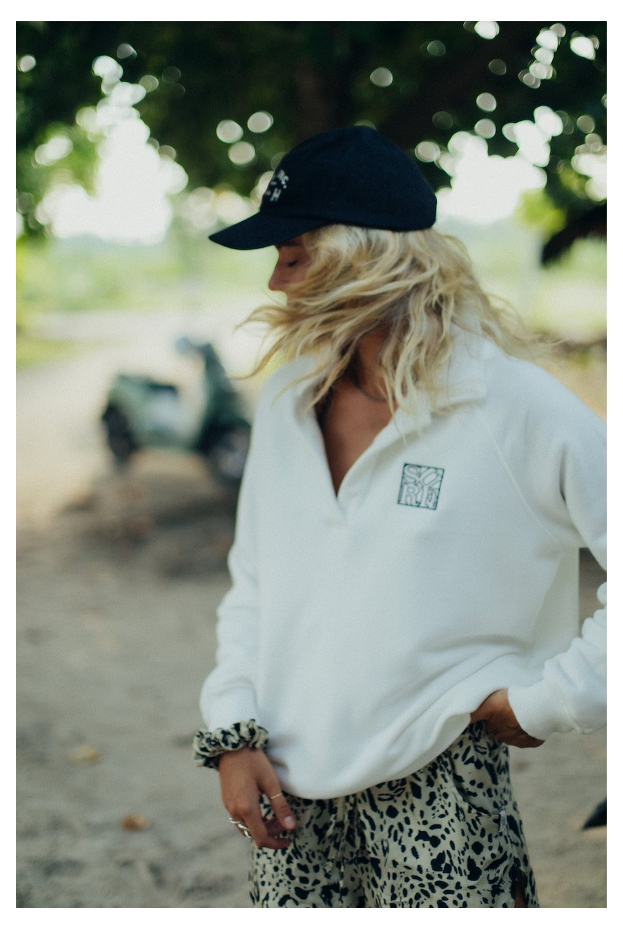 Surf Square Polo Sweat - Vintage White