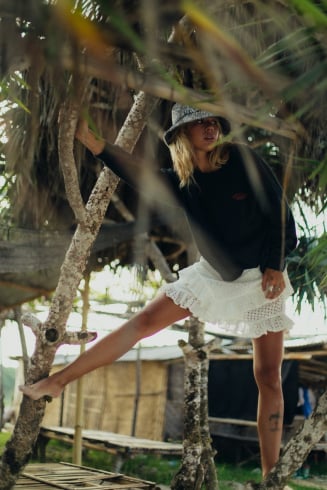 Wave Tiger Skirt - Paper White