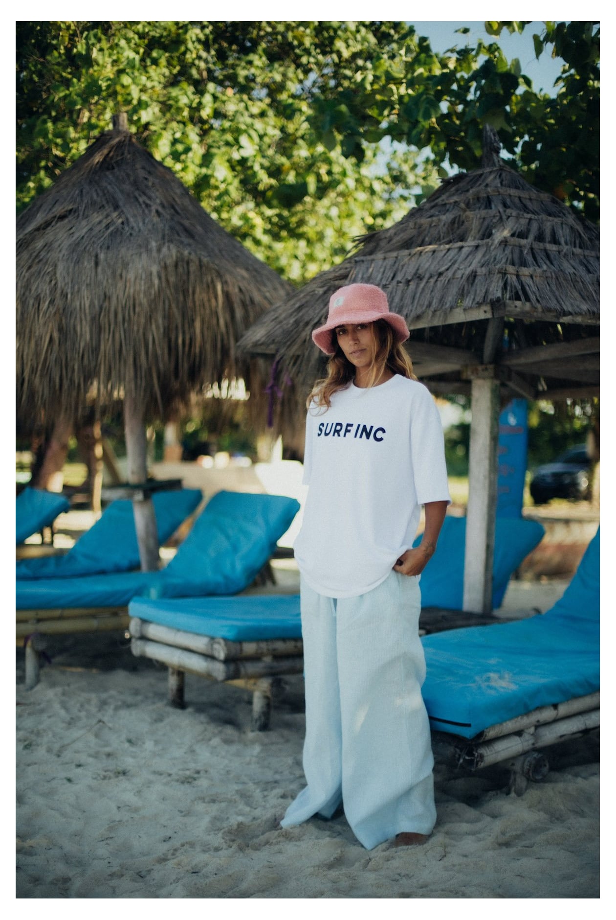 Lazy Linen Pants - Light Blue