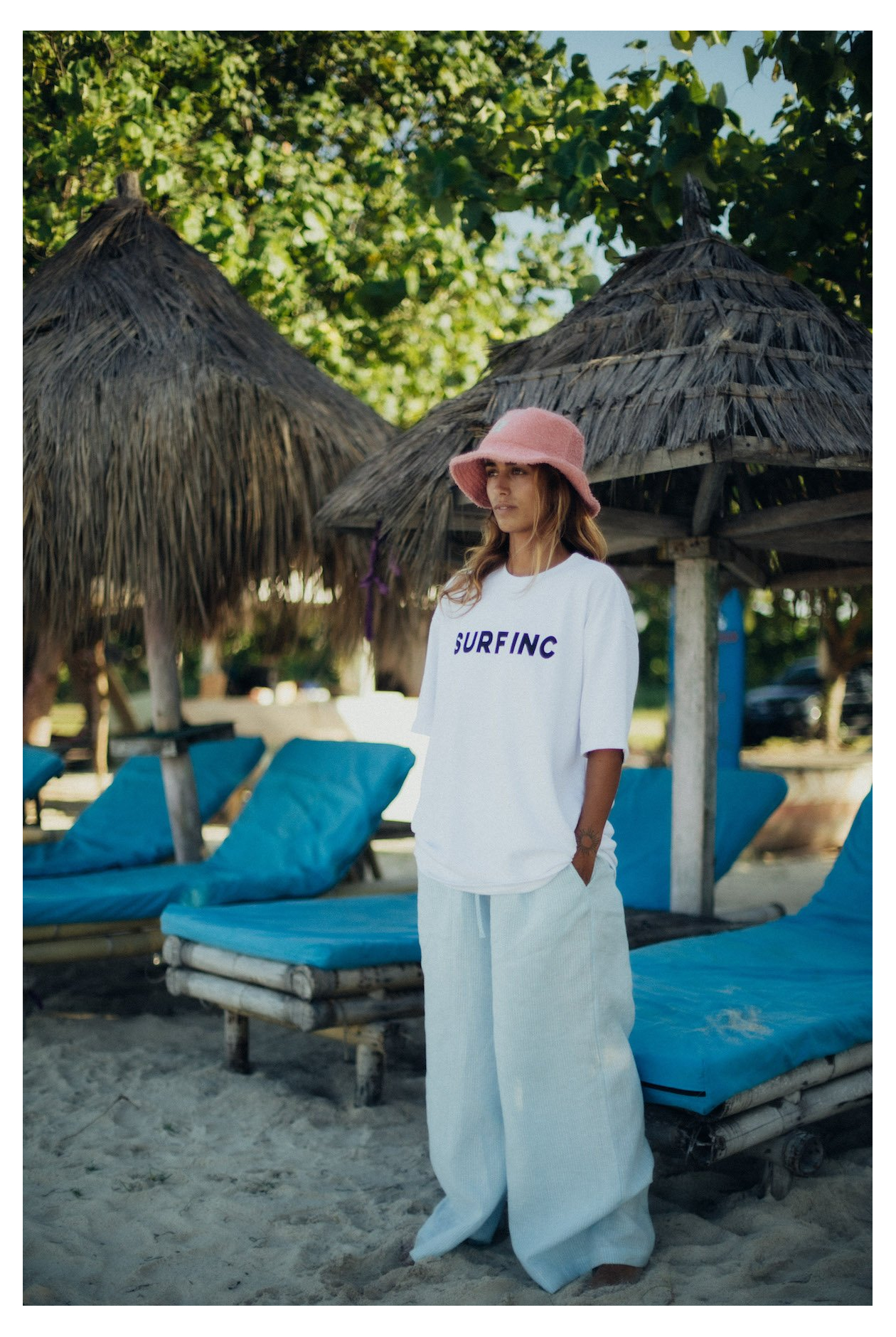 Lazy Linen Pants - Light Blue