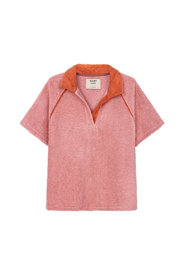 Frotte Polo Tee - Flamingo Pink Frotte Polo Tee - Flamingo Pink