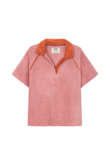 Frotte Polo Tee - Flamingo Pink Frotte Polo Tee - Flamingo Pink