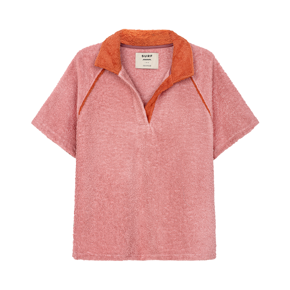 Frotte Polo Tee - Flamingo Pink