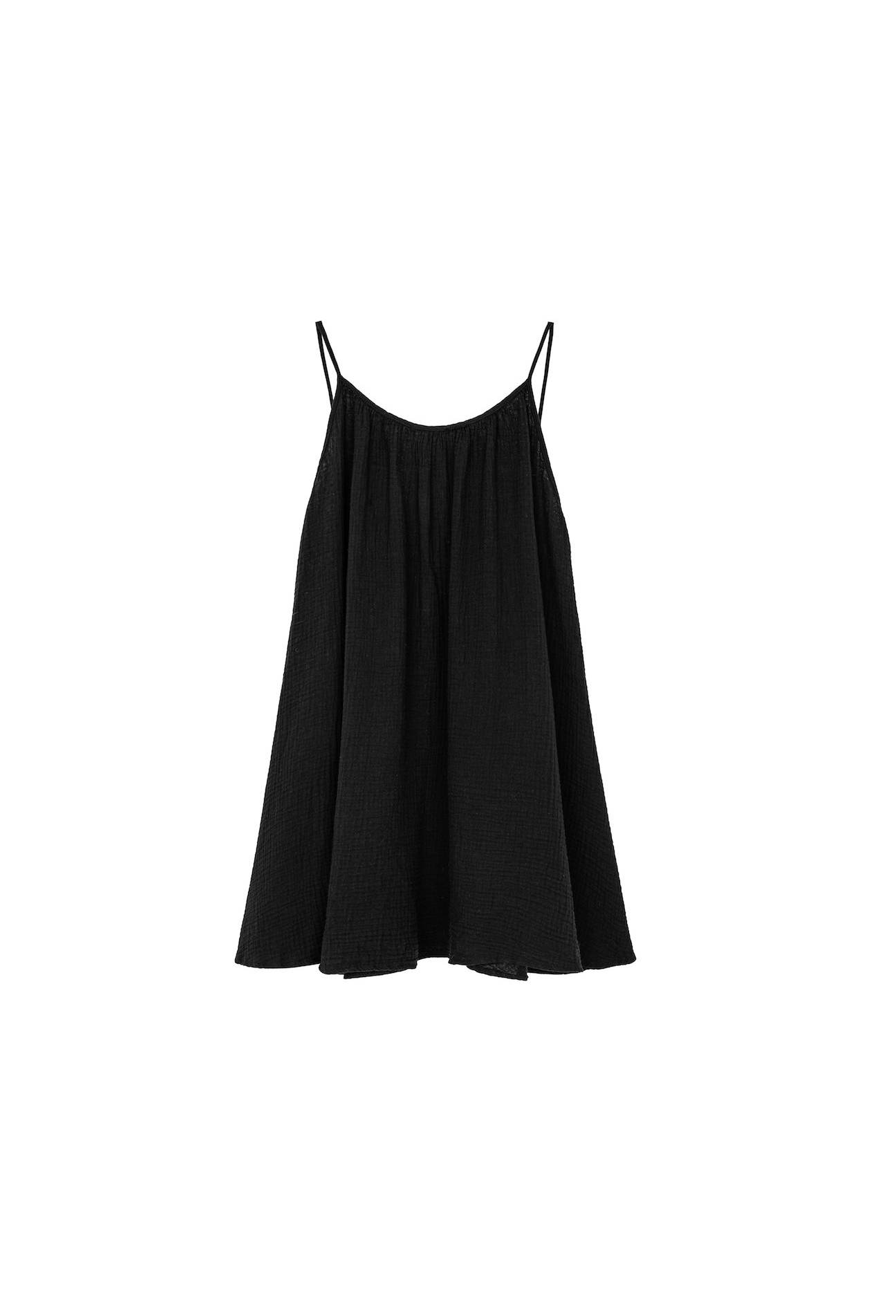 Loose Muslin Dress - Space Black