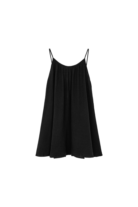 Loose Muslin Dress - Space Black Loose Muslin Dress - Space Black