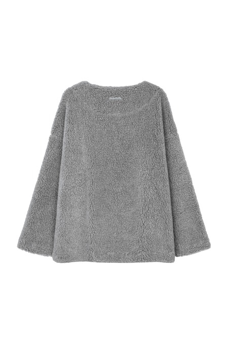 V-hals Sherpa-sweater - Grijs V-hals Sherpa-sweater - Grijs