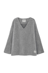 V Collar Sherpa Sweat - Grey