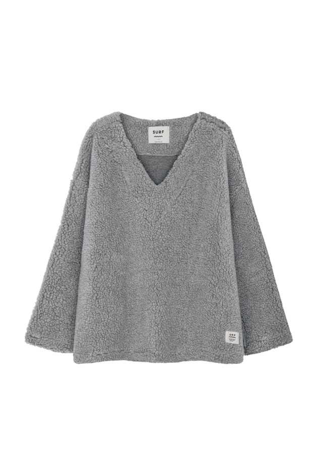 V Collar Sherpa Sweat - Grey V Collar Sherpa Sweat - Grey