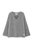 V-hals Sherpa-sweater - Grijs V-hals Sherpa-sweater - Grijs