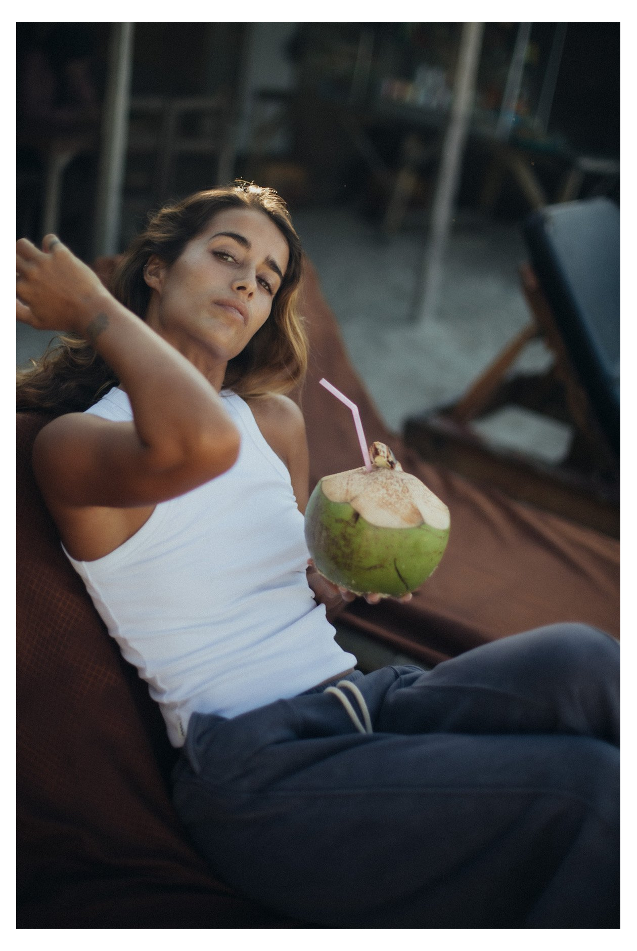 Front Hem Pants - Stone Grey