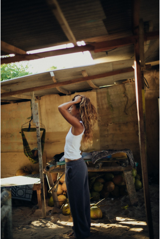 Front Hem Pants - Stone Grey Front Hem Pants - Stone Grey