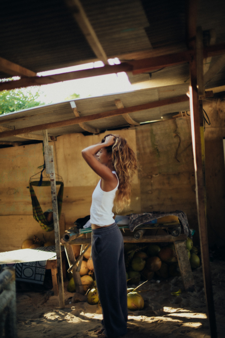 Front Hem Pants - Stone Grey Front Hem Pants - Stone Grey