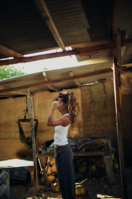 Front Hem Pants - Stone Grey Front Hem Pants - Stone Grey