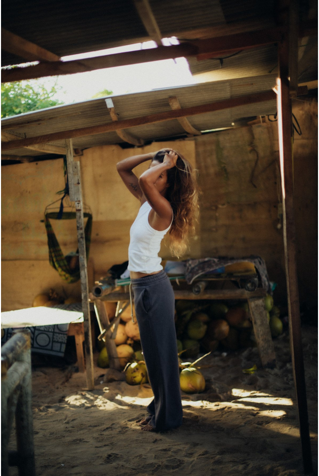 Front Hem Pants - Stone Grey Front Hem Pants - Stone Grey