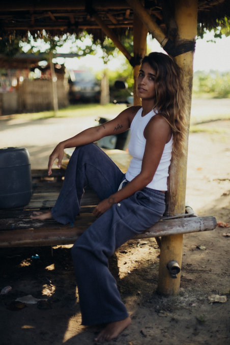 Front Hem Pants - Stone Grey Front Hem Pants - Stone Grey