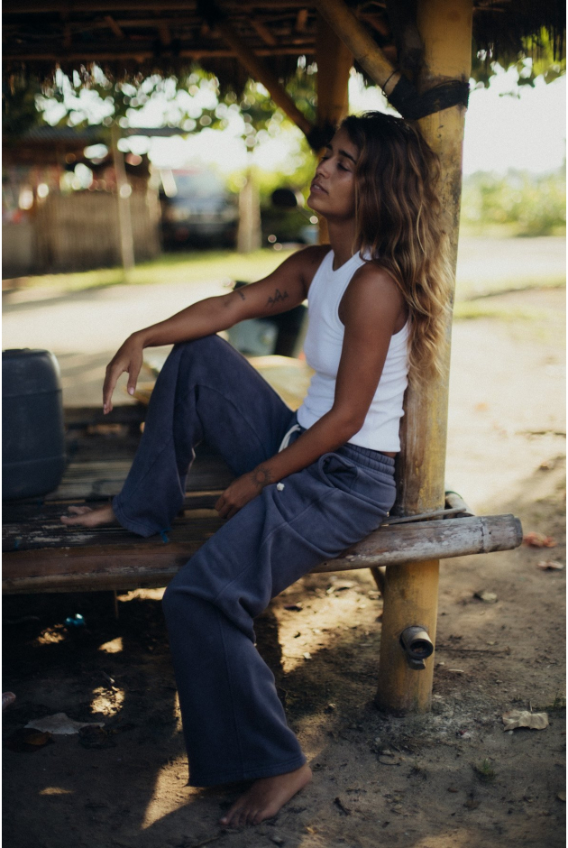 Front Hem Pants - Stone Grey Front Hem Pants - Stone Grey