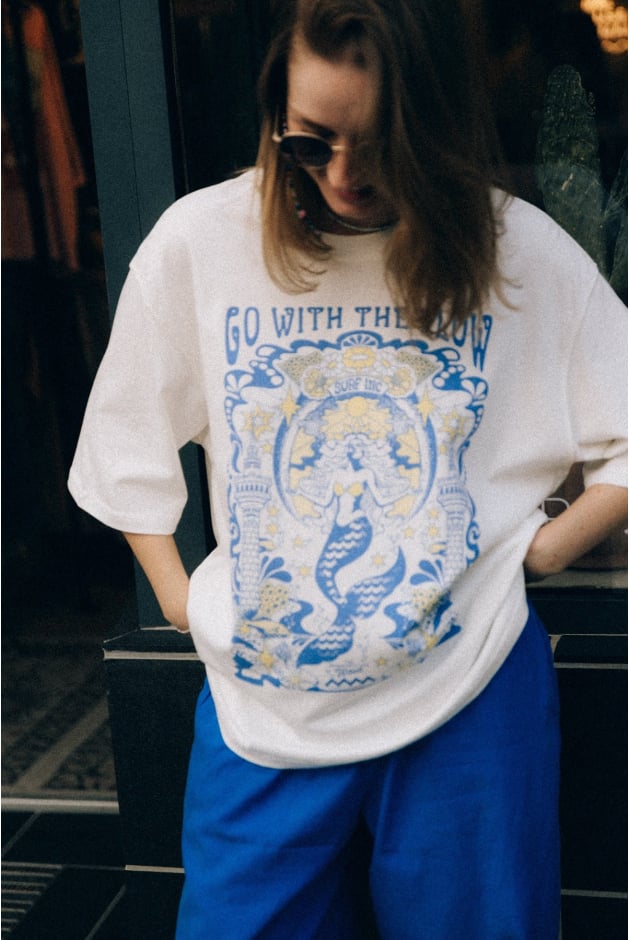 House Of Mermaids Box Tee - Vintage White House Of Mermaids Box Tee - Vintage White