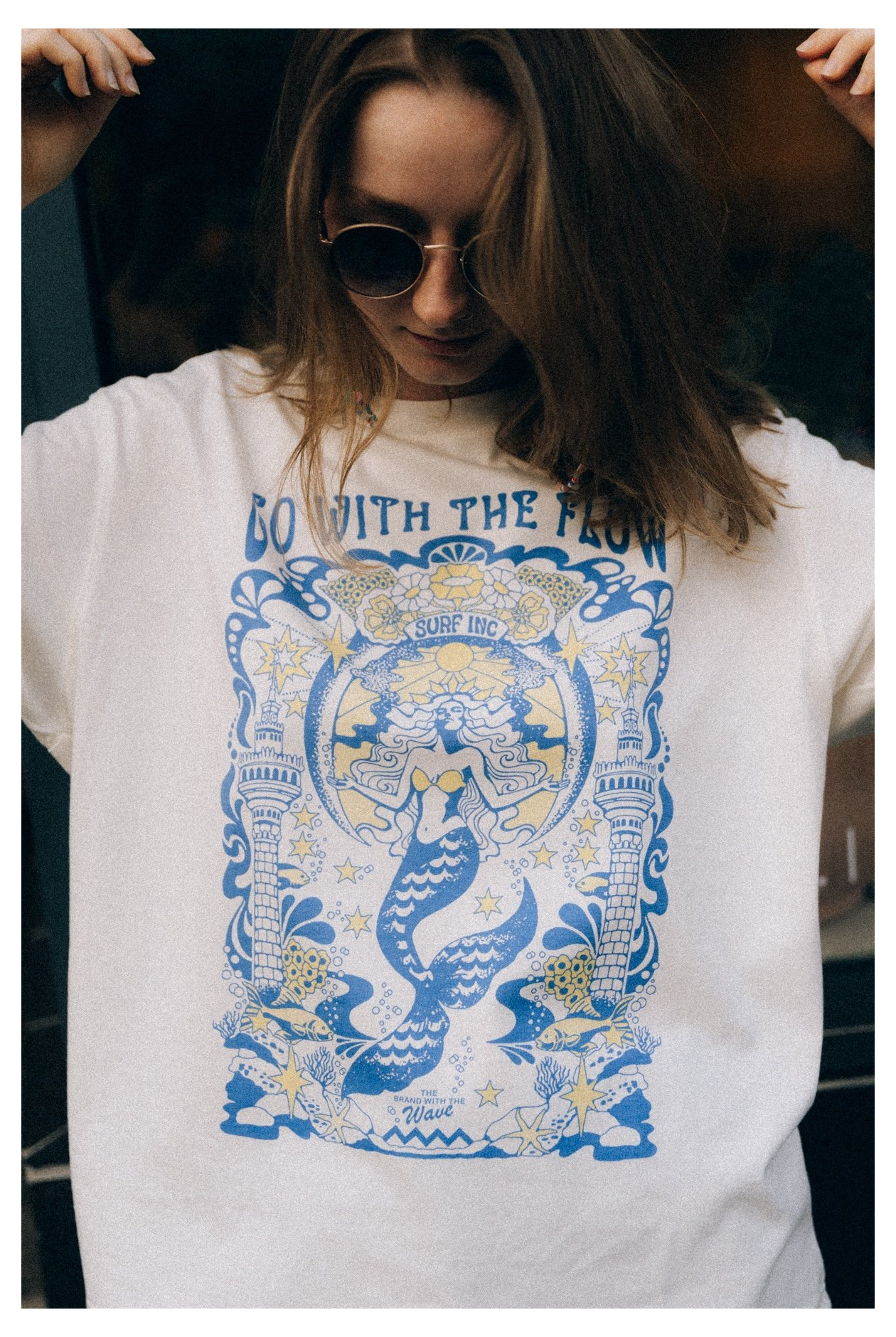 House Of Mermaids Box Tee - Vintage White House Of Mermaids Box Tee - Vintage White