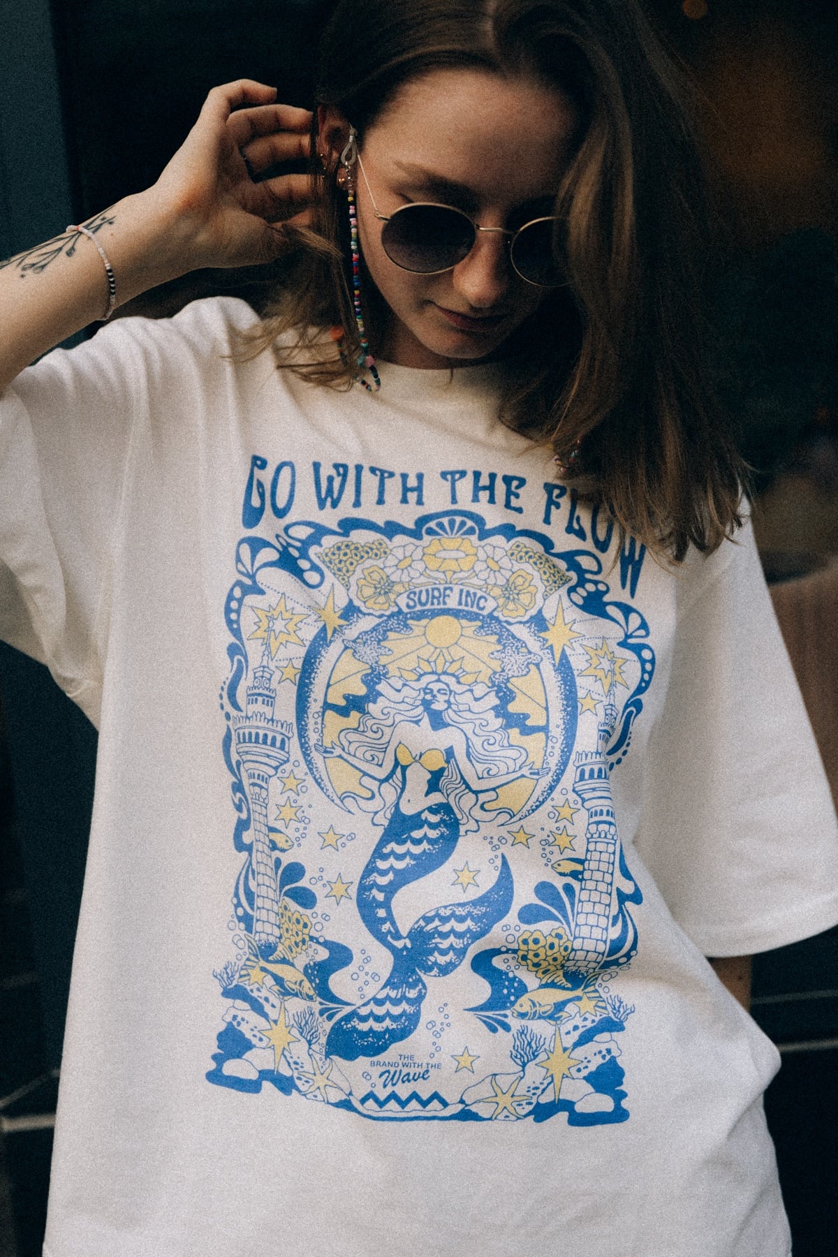 House Of Mermaids Box Tee - Vintage White