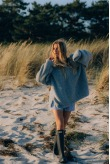 V-hals Sherpa-sweater - Grijs V-hals Sherpa-sweater - Grijs
