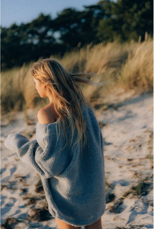 V Collar Sherpa Sweat - Grey V Collar Sherpa Sweat - Grey