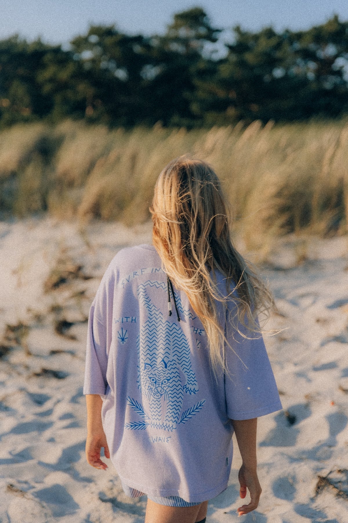 Wave Tiger Tee - Purple Haze