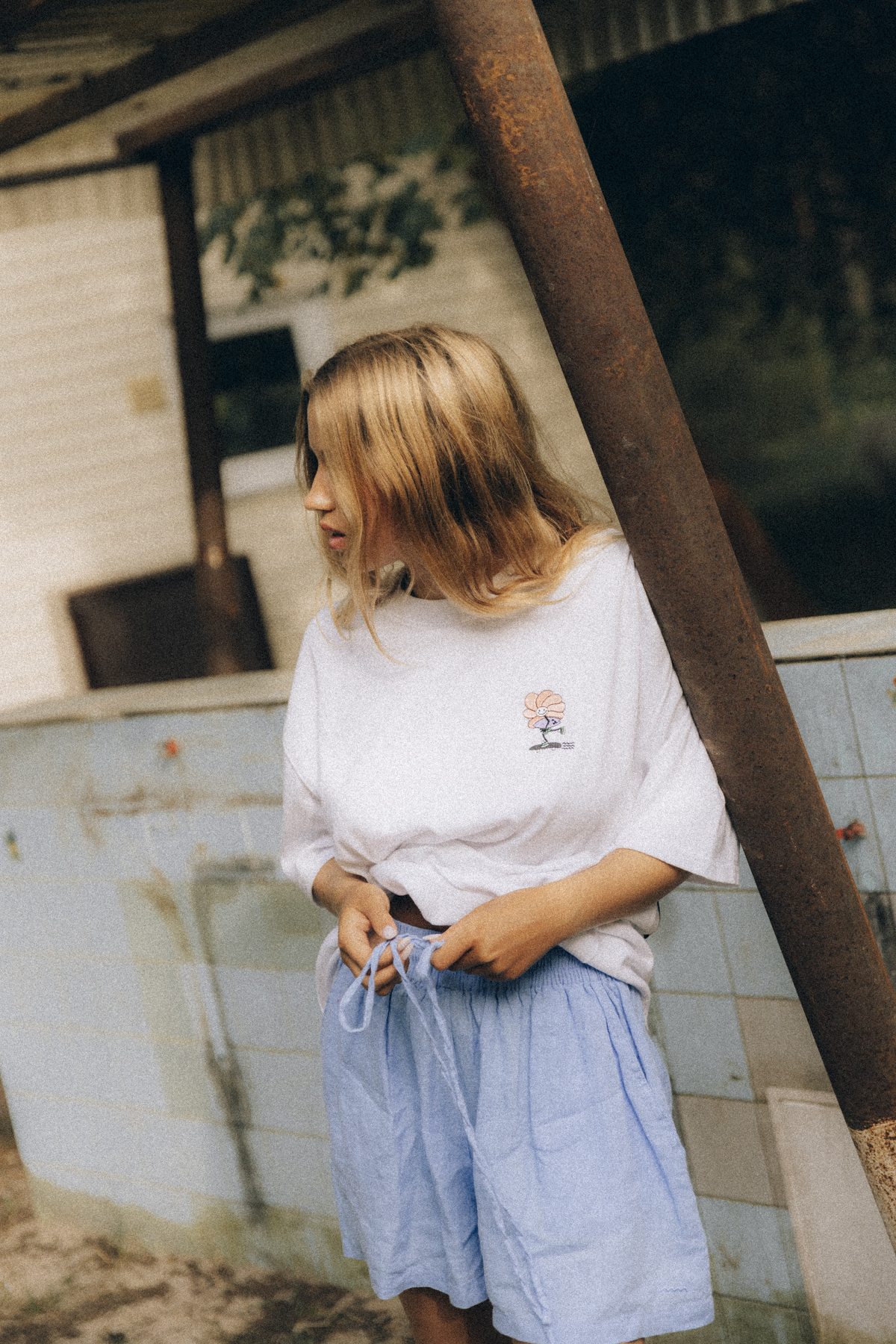 Nice Blue Linen Shorts