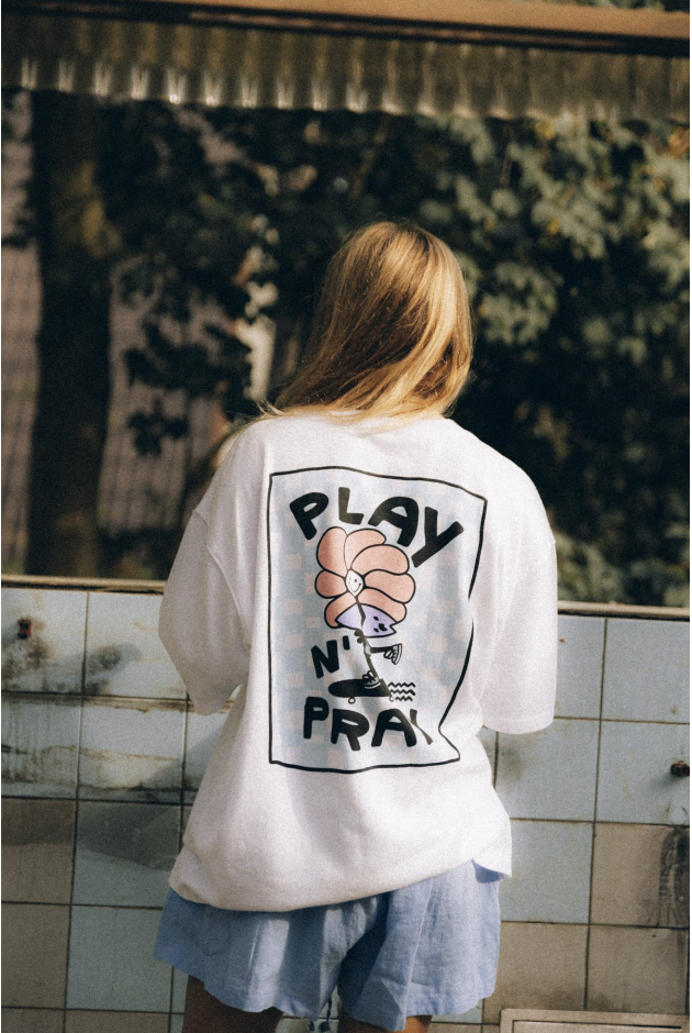 Play N'Pray Tee - Paper White Play N'Pray Tee - Paper White